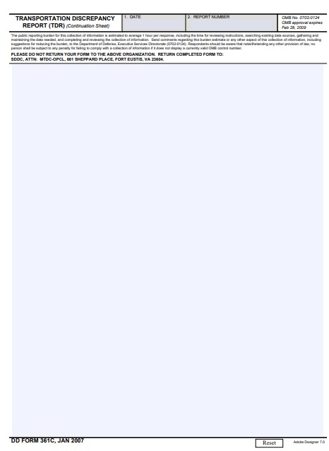 DD Form 361C form preview