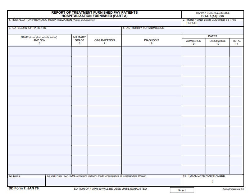 DD Form 7 form preview
